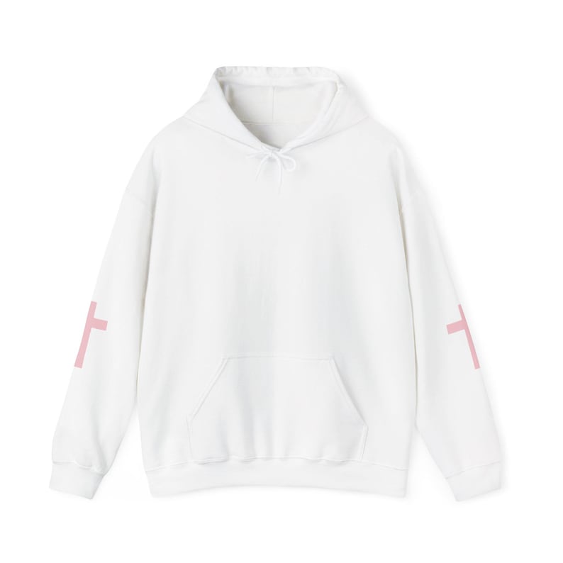 Christian Hoodie, Pink Cross, Faith Based Apparel image 6
