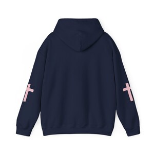 Christian Hoodie, Pink Cross, Faith Based Apparel image 7