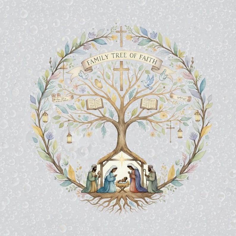 Christian Family Tree of Faith PNG, Religious Clipart (digital Download ...