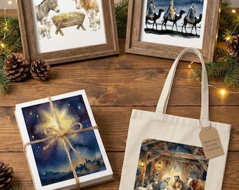 Watercolor Nativity Clipart Bundle • 20 Christmas PNGs (Commercial Use)
