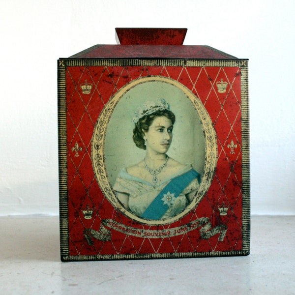 rare vintage queen elizabeth 1953 coronation souveneir tin