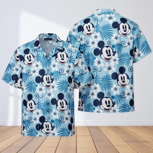 Camisa con botones de personajes de Disney, camisa hawaiana de Mickey y sus amigos, camisa de playa de verano, camisa de Mickey, Minnie, Donald, Daisy, Goofy y Pluto