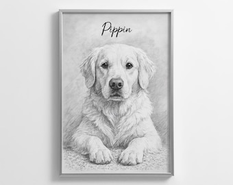 Dog memorial gifts, custom dog painting, gift for dog mom, cute dog drawing, puppy drawing, dog portrait, custom pet portrait, dog art print