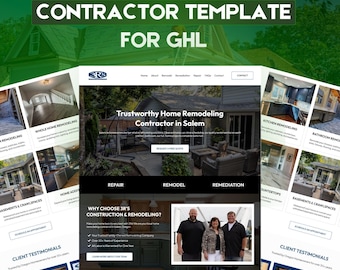 Home Remodeling GoHighLevel Template | GHL Contractor Website | Kitchen Bath Renovation | Repair Services