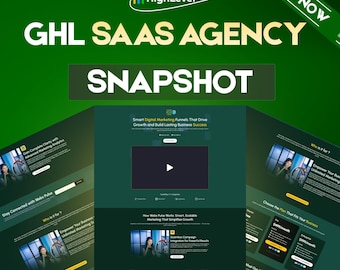 GoHighLevel SaaS Agency Snapshot | Complete GHL System | Pipelines, Calendars, Funnels, Website, Automations
