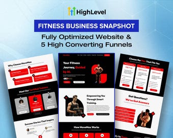 GoHighLevel-snapshot fitness | GHL Gym & Fitness Business | Website + trechters + automatiseringen + CRM | Gedaan voor jou
