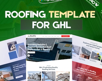 Roofing Contractor GoHighLevel Website Template | 6 Pages | Lead Generation System | GHL Template | Done For You