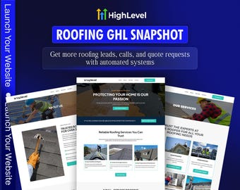 GoHighLevel Roofing Snapshot | CRM, Lead Funnels, Automations (Go High Level Template)