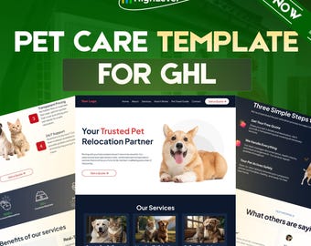 Websitesjabloon GoHighLevel Pet Care | GHL-sjabloon