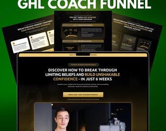 Sjabloon voor bestemmingspagina voor GoHighLevel-coach | Mindset coachingstrechter | GHL-trechter