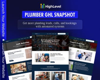 Plumber GoHighLevel Snapshot | GHL Plumbing Business CRM | Website + Funnels + Automations + Nurture | Done For You