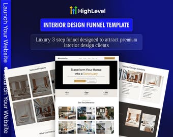 Luxury Interior Design GoHighLevel Funnel | 3-Step Consultation Template