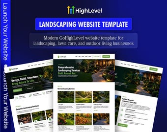 Landscaping GoHighLevel Website Template | GHL Lawn Care Website | 4 Page Landscape Design Website | Done For You