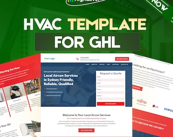 GoHighLevel HVAC-websitesjabloon | GHL-website | Airco-reparatieservicesite voor verwarming | Responsief mobiel