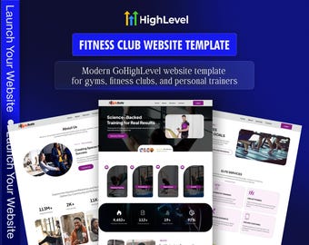 Fitness Club GoHighLevel Website Template | Gym, Trainer 4-Page Design