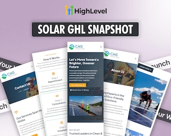 Visão geral do Solar GoHighLevel | CRM para empresas de energia solar da GHL | Site + Funis de Vendas + Automações + Nutrição de Leads | Tudo pronto para usar
