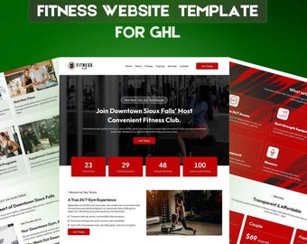 Fitness Gym Website Template | GoHighLevel Fitness Club Design (Digital Download)