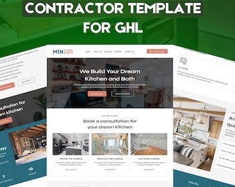 Kitchen Remodeling GoHighLevel Template | GHL Website | Contractor Website | Done For You