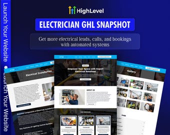 Electrician GoHighLevel Snapshot | GHL Electrical Business CRM | Website + Funnels + Automations + Nurture | Done For You