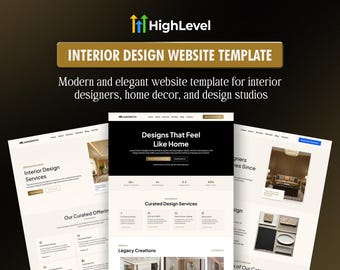 GoHighLevel Interior Design Website Template | Luxury Home Decor Studio (6 Pages)