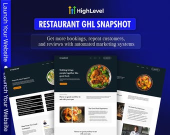 Restaurant GoHighLevel Snapshot | CRM, Funnels, Automations (Digital Download)