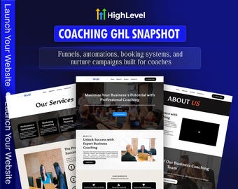 GHL Coaching Snapshot | GoHighLevel Coaching Website | Go High Level Template | Coach CRM