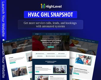 HVAC GoHighLevel Snapshot | GHL HVAC Business Crm | Website + Funnels + Automations + Nurture | Done For You