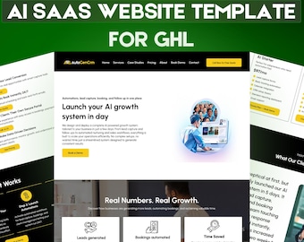 AI SaaS GoHighLevel Website Template | GHL | 7 Page Website Design | Done For You