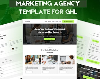 Digital Marketing GoHighLevel Template | GHL Agency Website | Marketing Services | SEO PPC Social Media