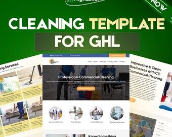 GoHighLevel Template for Cleaning Company | GHL Website | Janitorial | GHL Snapshot