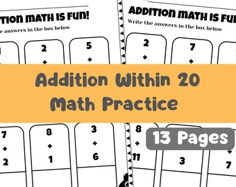 Spring Addition Worksheets, Preschool & Kindergarten Math, Math Practice