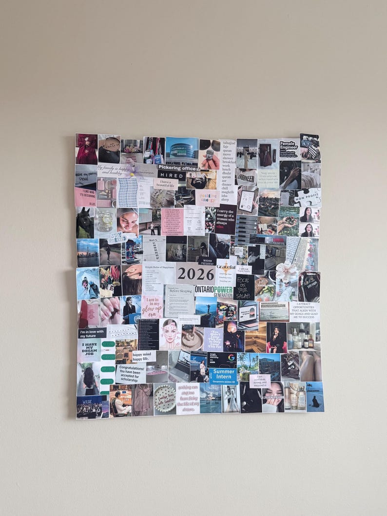 2026 Female Vision Board Aesthetic Digital Download Glow Up Kit Template Manifestation Self Care PDF Mood Board Clean Girl Vision Board image 9