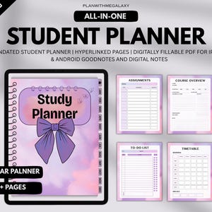 Agenda viola per studenti, organizer accademico, farfalle (PDF stampabile e uso digitale)