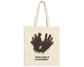 Spooky Horror Tote Bag - They're Coming to Get You, Halloween Gift, Horror Fans, Eco-Friendly Canvas, Unique Shopping Bag