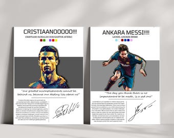 リオネル・メッシ クリスティアーノ・ロナウド 決勝戦 サイン入り写真