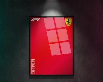 Ferrari SF-24 poster in technische stijl | Formule 1 muurkunst (digitale print)