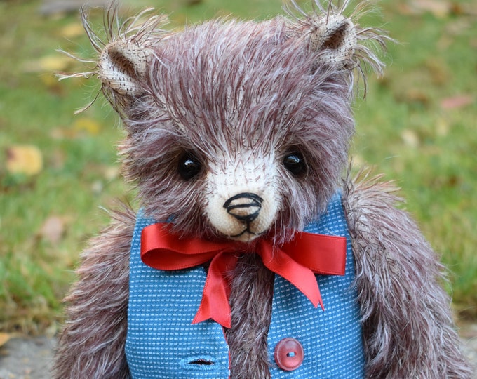 mohair memory bear - 10.5" - L shaw Butterfly Bears - made to order  commemorative bear, memory bear,  remember a loved one