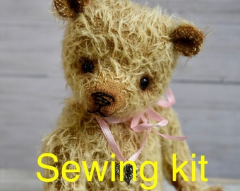 Kit per cucire un orsetto di peluche in mohair – Orsetto da collezione "Collette" da 20 cm (8 pollici) fai da te