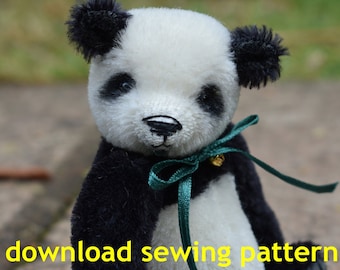 PDF download Pattern to make a 4.75" Panda bear  like 'Freddy' - download