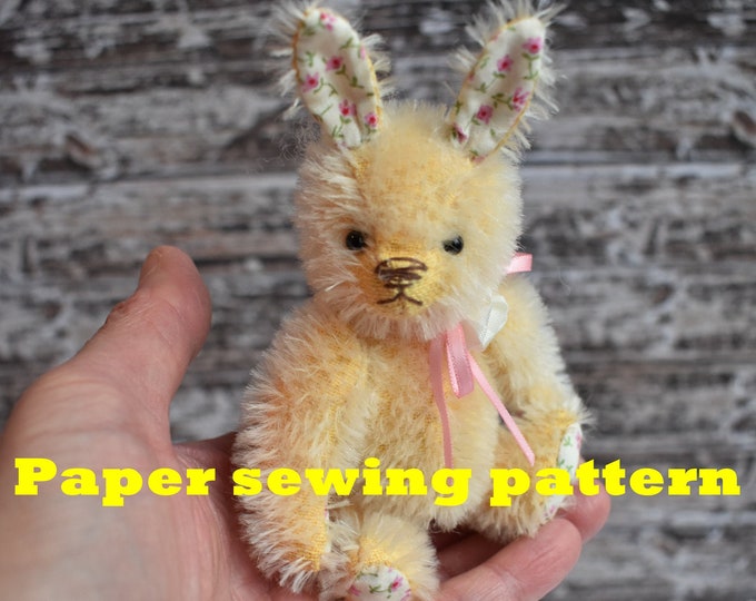 PAPER sewing pattern to make  'Belinda'- 5.25" fully jointed miniature bunny rabbit - Butterfly Bears