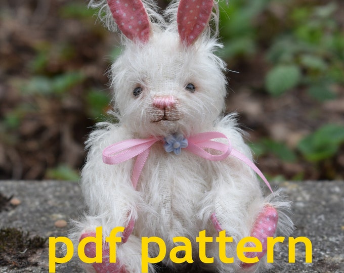 PDF download Pattern to make a 4.5" bunny rabbit  like Flopsy - download