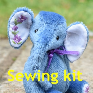 Complete sewing kit to make &#39;Anna&#39; elephant 4.5&quot; - mohair, joints, filling, sew an elephant, diy bear kit, make an elephant kit