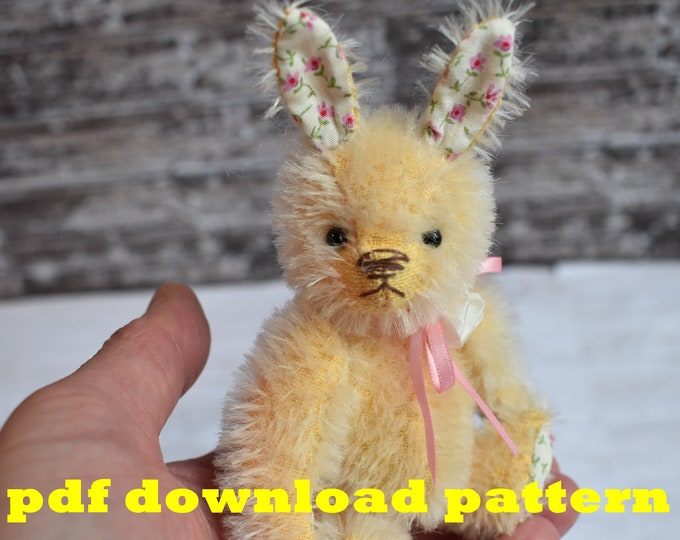 PDF download Pattern to make a 5.25" bunny rabbit  like Belinda