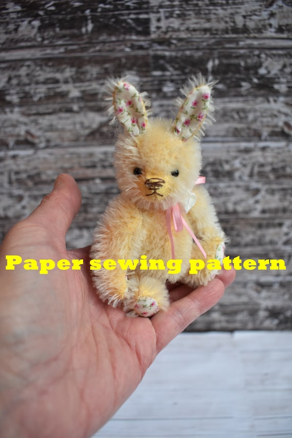 PAPER sewing pattern to make  'Belinda'- 5.25" fully jointed miniature bunny rabbit - Butterfly Bears