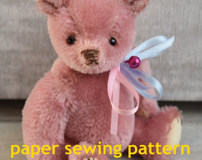 PAPER sewing pattern for 'Ada'- 4.5" miniature bear - Butterfly Bears