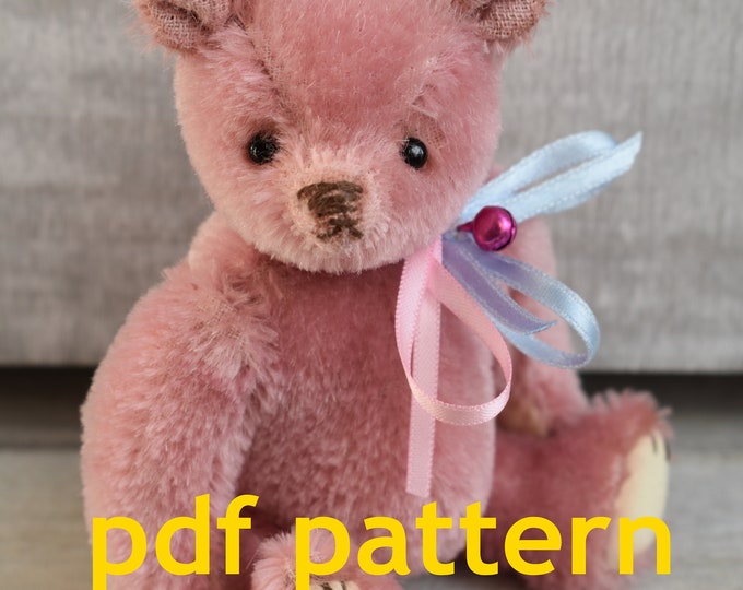 PDF download Pattern to make a 4.5" bear like Ada - instant pattern, sewing pattern, diy bear pattern