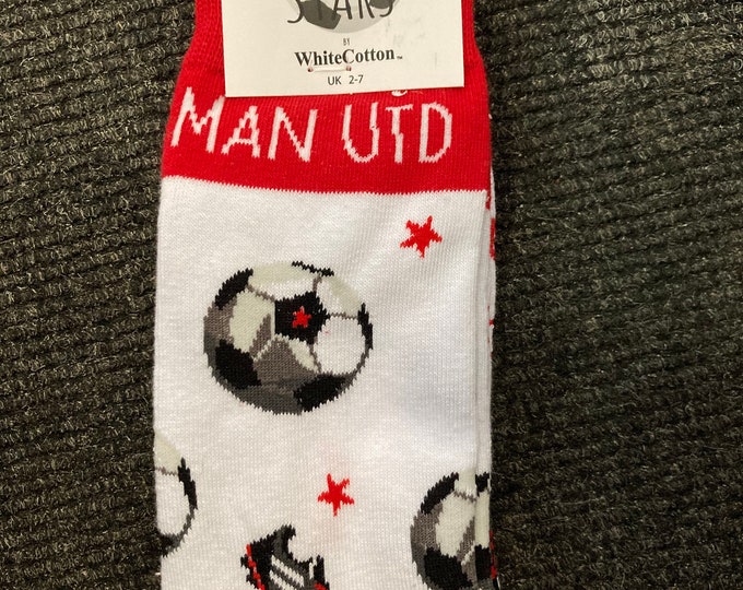 Man Utd Football socks gift - Sizes UK 2 - 7 & UK 8 - 12