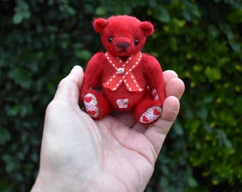 mini 4" Teddy Bear 'Cupid' – Handmade Artist Bear Collectible