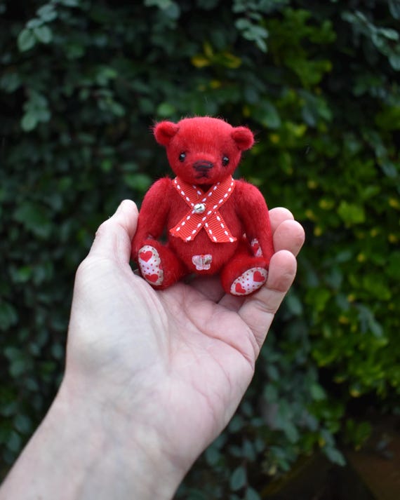 mini 4" Teddy Bear 'Cupid' – Handmade Artist Bear Collectible
