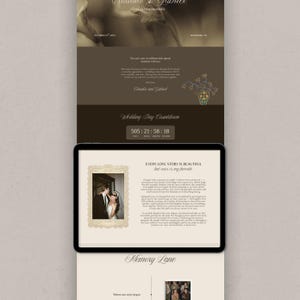 Vintage Wedding Website Template, Elegant Old Money Canva Design (RSVP Included) - V01 image 2